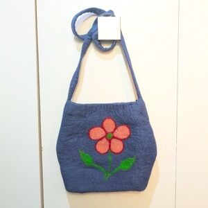 Felted Handmade In Nepal Floral Patterned Shoulder Bag/Purse